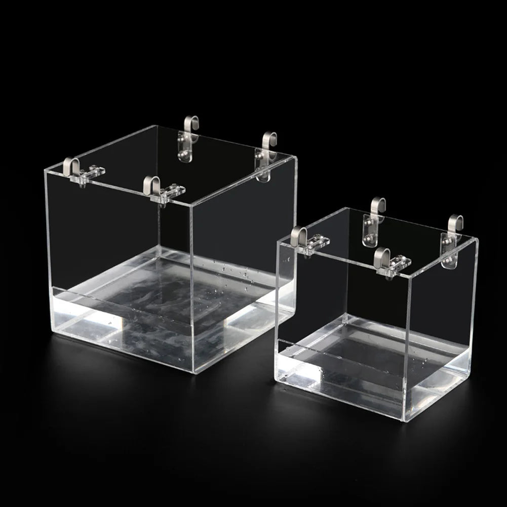 HiMISS Transparent Acrylic Bird Bath Box Hanging Accessory
