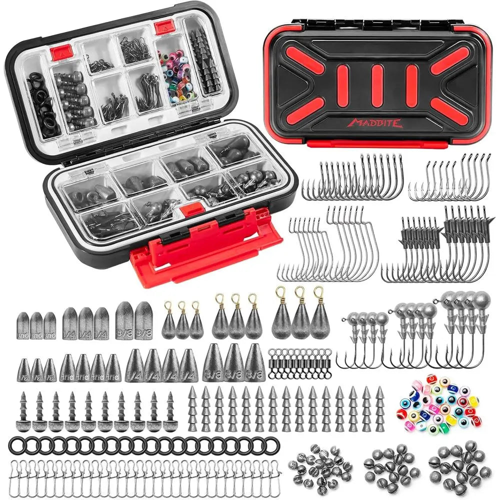 Complete Freshwater Fishing Kit Tackle Box With Hooks Weights Bobbers