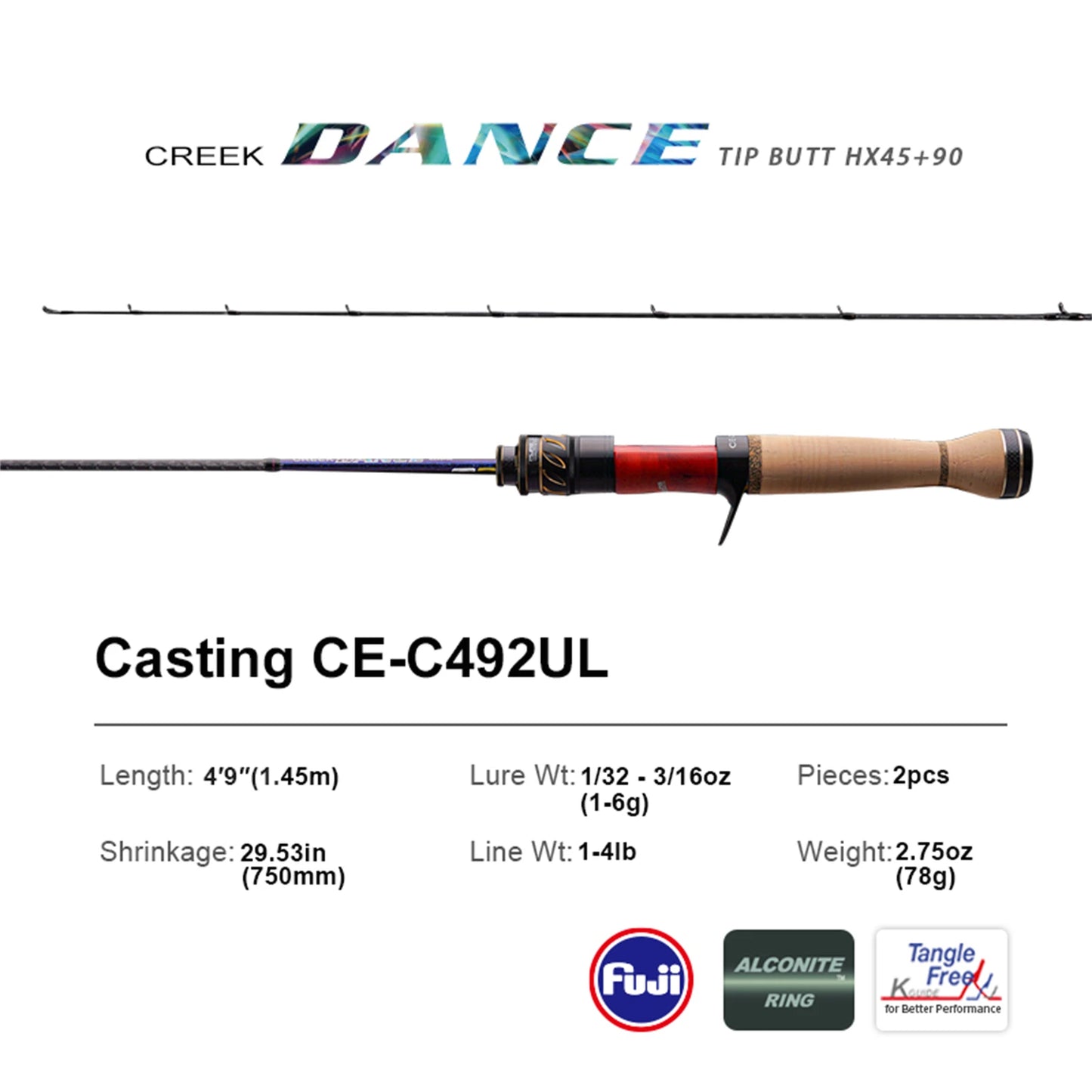 Purelure Creek Dance Trout Rod BFS Casting Ultra Light Travel Spinning