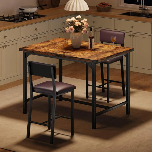 Studyset Dining Table Set For 2 With Counter Height Table And Bar Stools