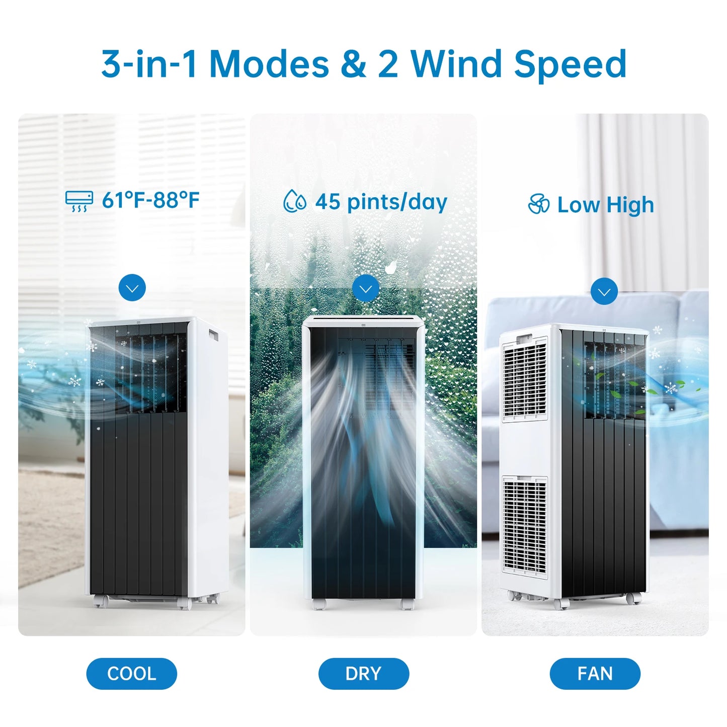 AdoollaHign-concerned Portable 8000 BTU 3 In 1 Air Conditioner