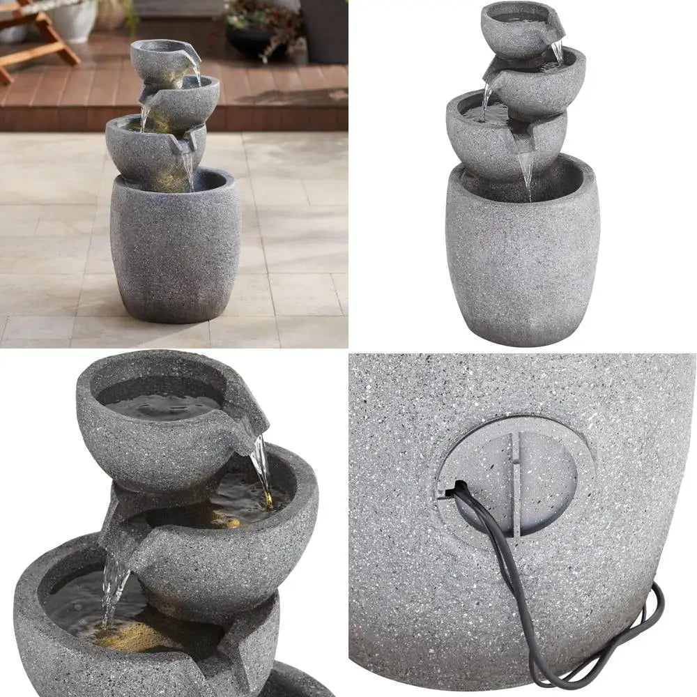 Lamps Plus Zen Modern Indoor Outdoor Floor Fountain With LED