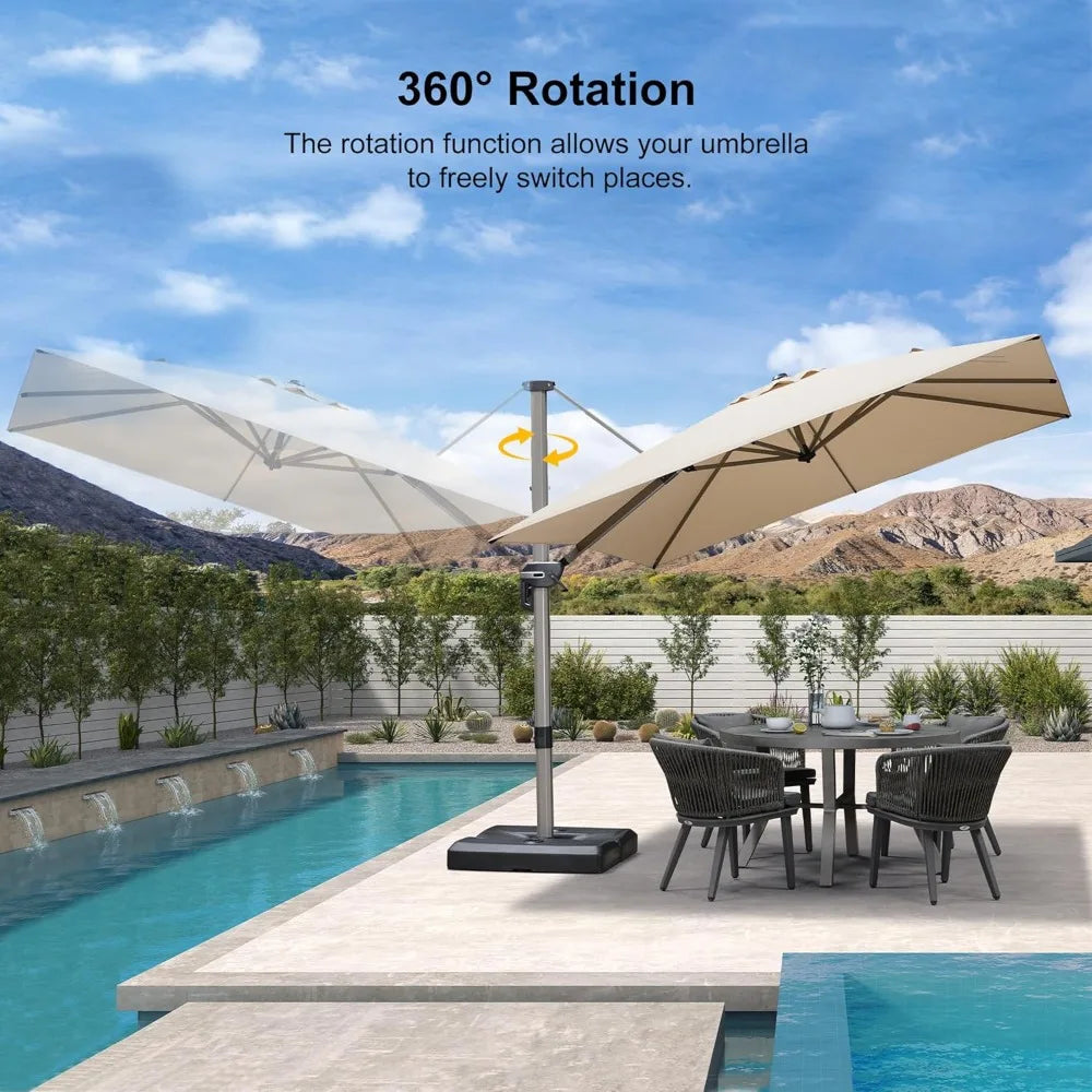 Patio Cantilever Umbrella With Base Included