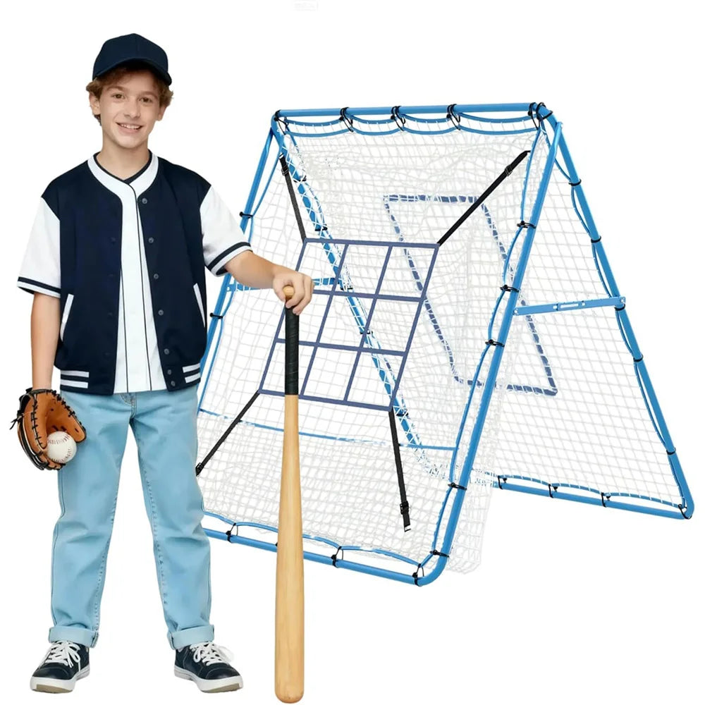 Baseball Softball Rebounder Net Double Sided 9 Zone Pitching Backstop