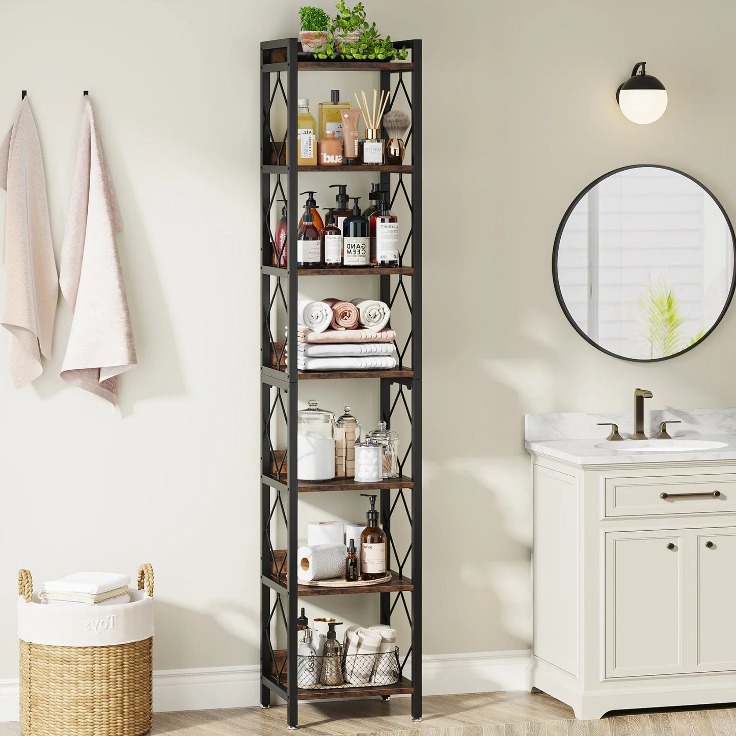 Tribesigns 7 Tier Bookshelf Freestanding Display Shelves