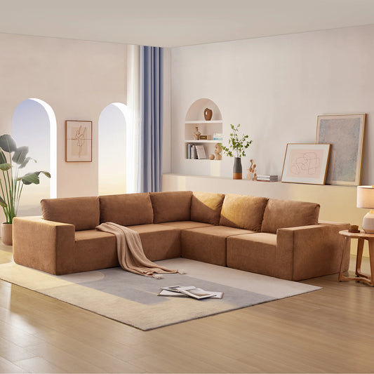 WavesloopCN Modular Sectional Sofa No Assembly L Shaped Couch Set