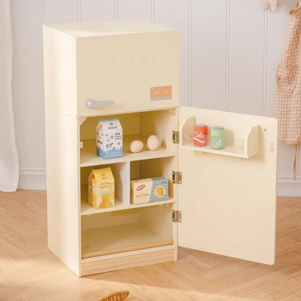 Robotime Robud Wooden Toy Fridge Play Kitchen Set With Accessories