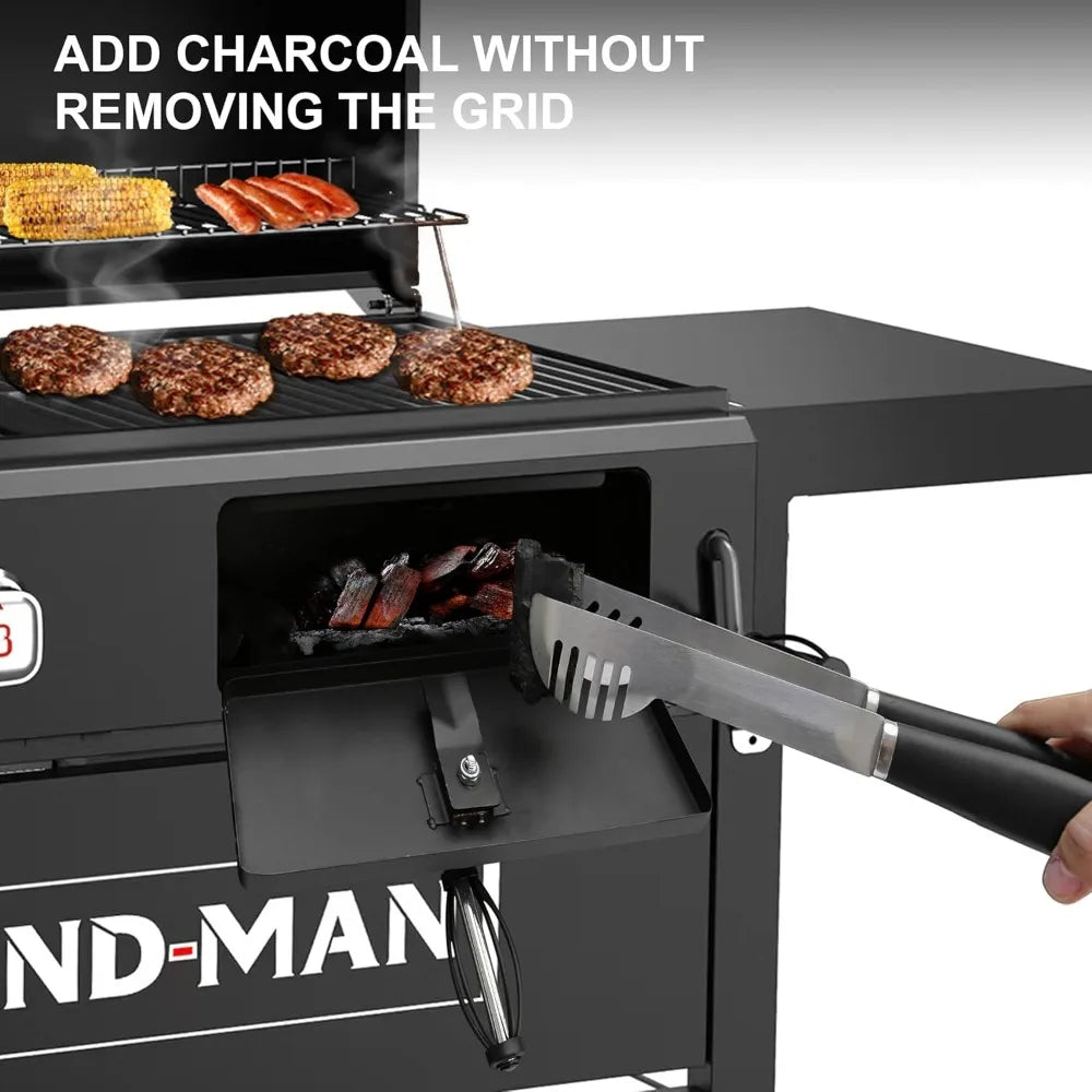 Brand-Man Propane And Charcoal Grill Combo Dual Fuel With Lids