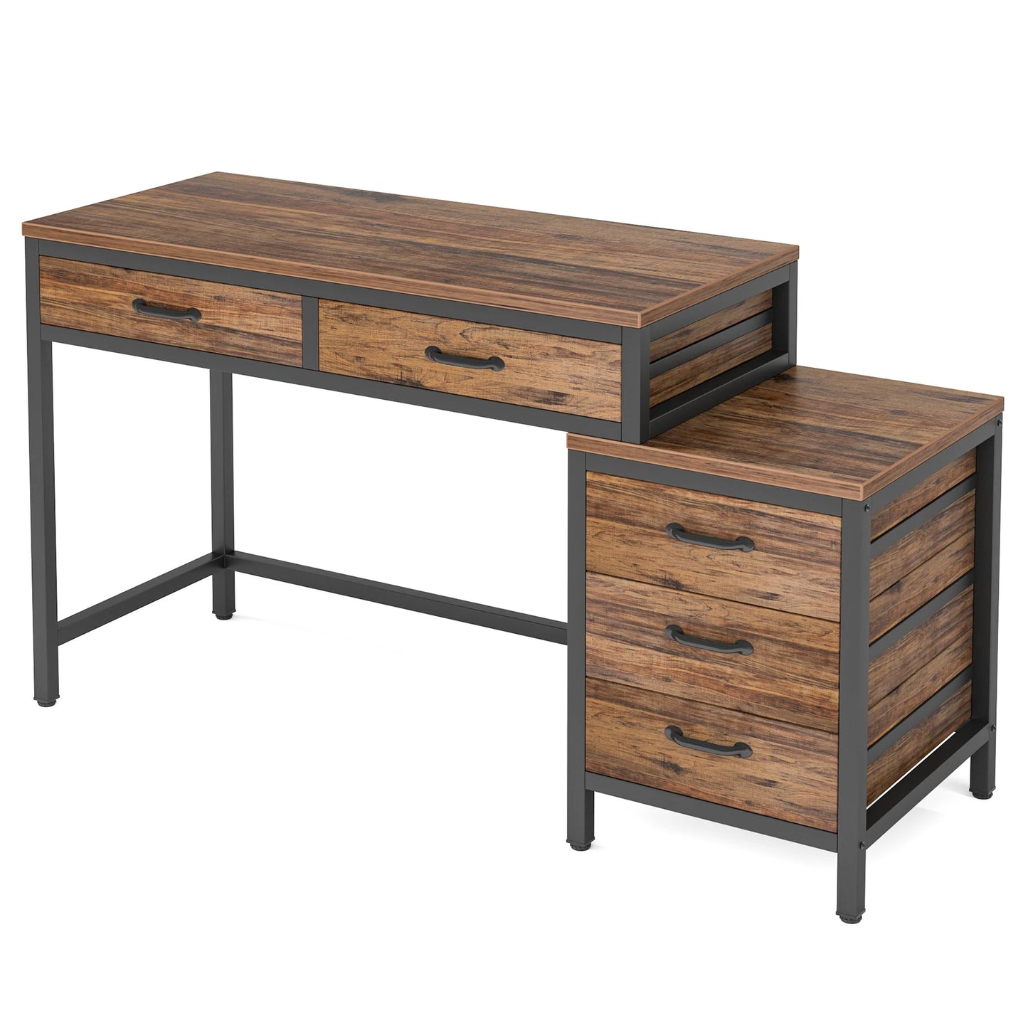 Tribesigns Computer Desk With Three Drawer Reversible Design For Study