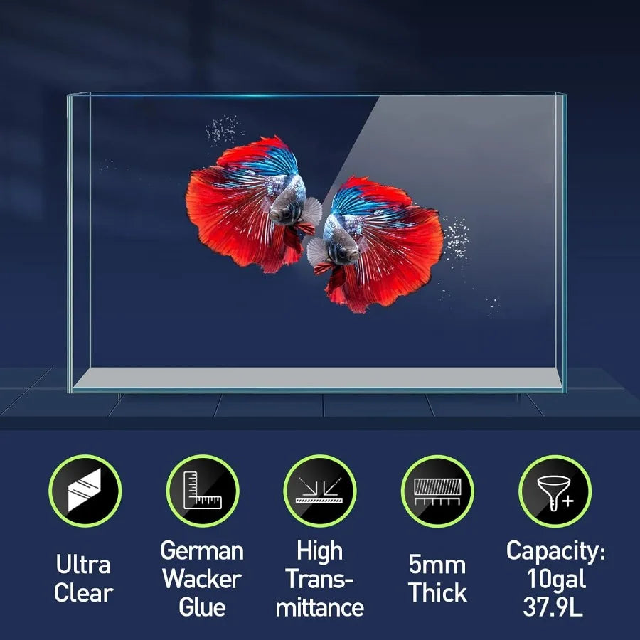 Ultra Clear Rimless Low Iron Glass Fish Tank for Betta