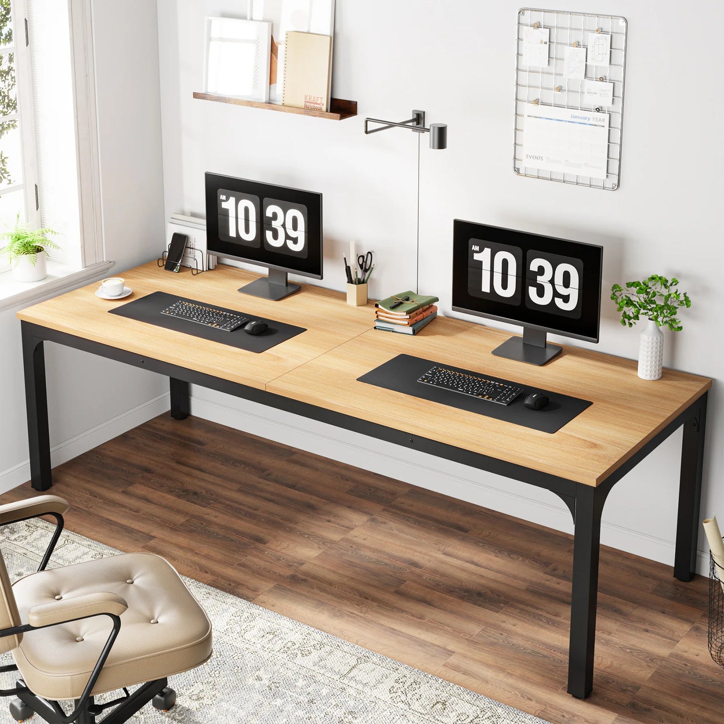 Tribesigns Extra Long Double Computer Desk For Home Office
