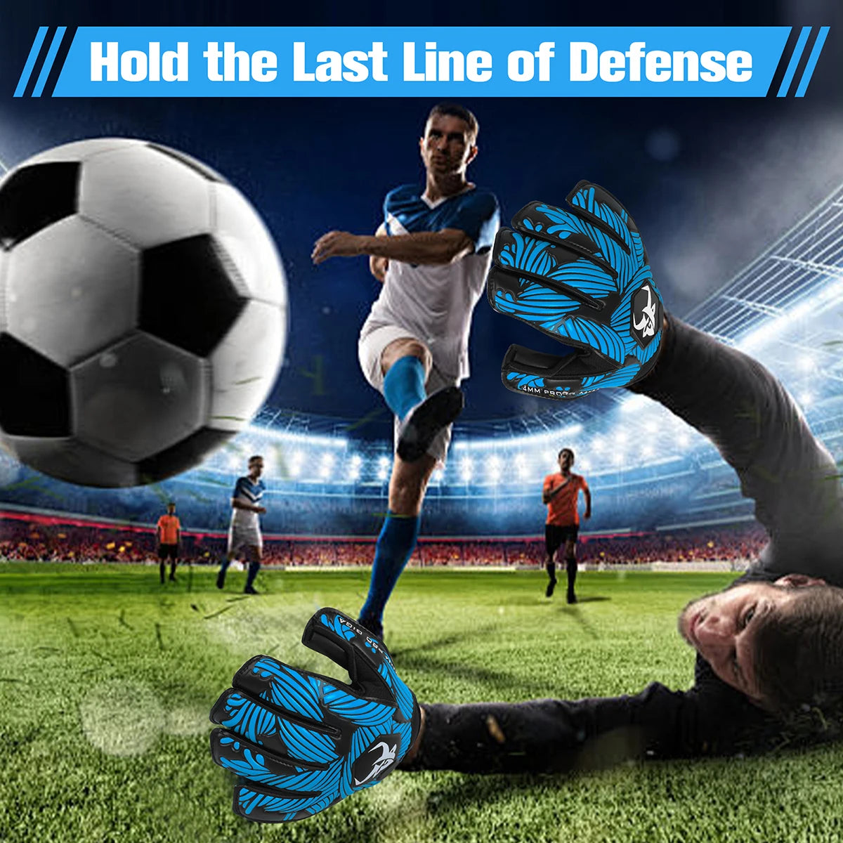 GKHMNEW Soccer Goalie Gloves Strong Grip 4mm 3mm Latex