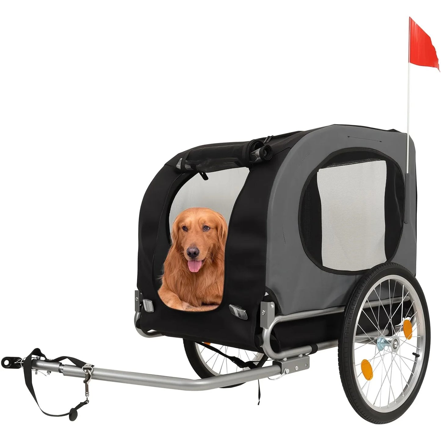 HiMISS Steel Dog Bike Trailer Folding Universal Pet Cart