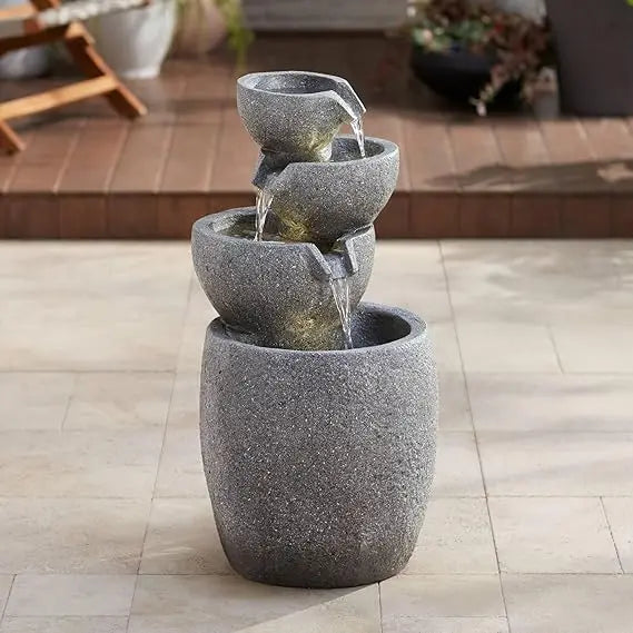 Lamps Plus Zen Modern Indoor Outdoor Floor Fountain With LED