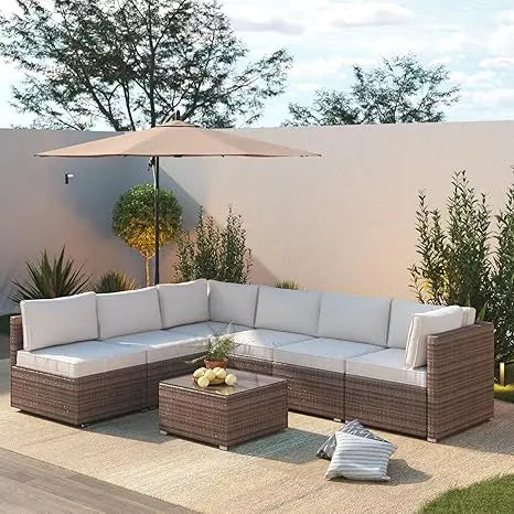Outdoor Patio Furniture Set All Weather Rattan Wicker Conversation Set