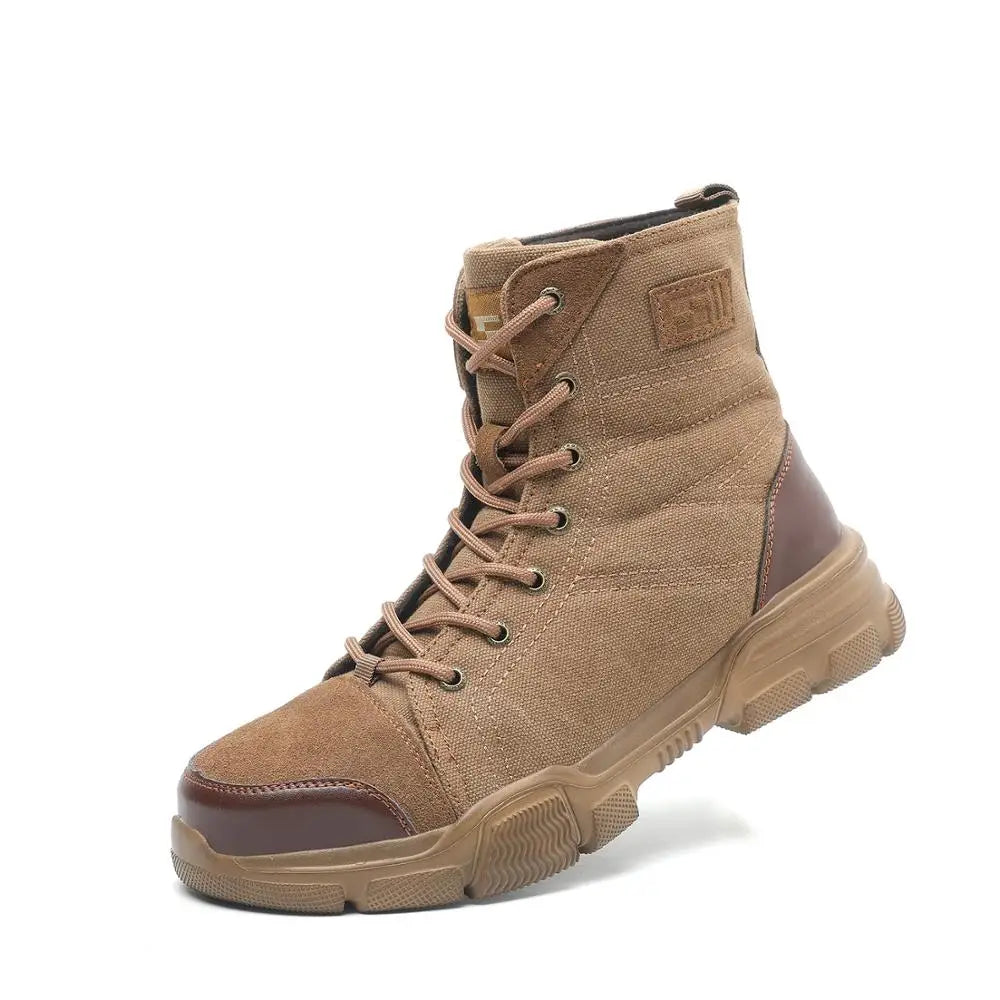 SUADEX Steel Toe Work Boots For Men Indestructible Desert Safety Boots