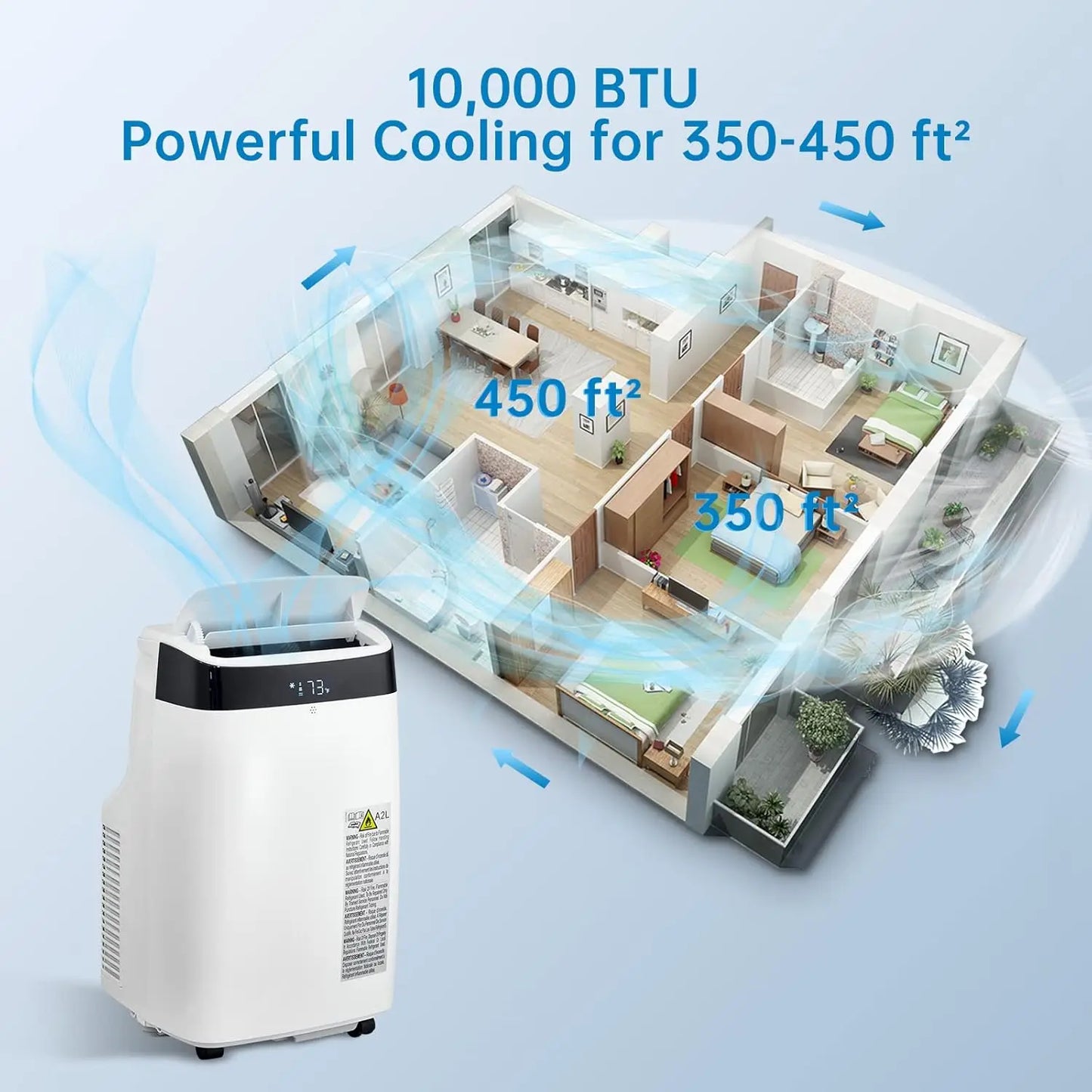 Acekool 10000 BTU Portable Air Conditioner 3 in 1 Remote