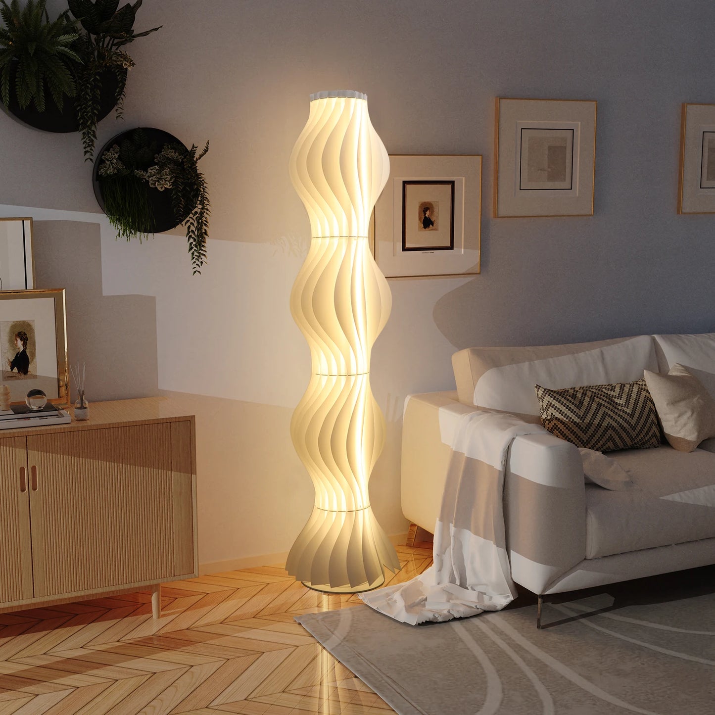 Nordic Style Floor Lamp With Pleated Lampshade Ambient Light
