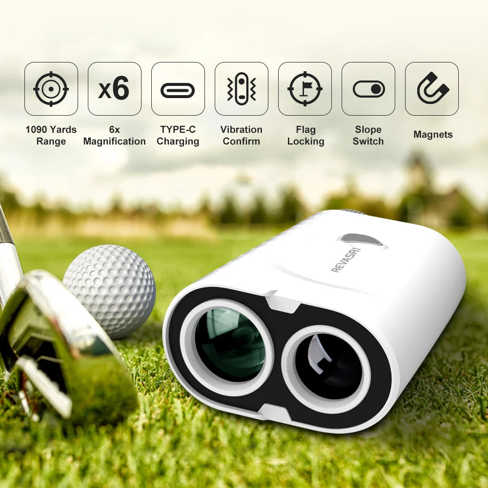 REVASRI Mini Magnetic Golf Rangefinder With Angle Switch