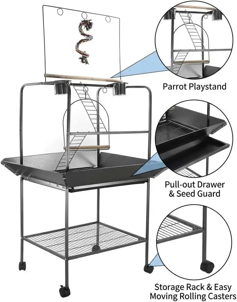 HiMISSCN Bird PlayStand Activity Center With Perches And Ladders Parrot
