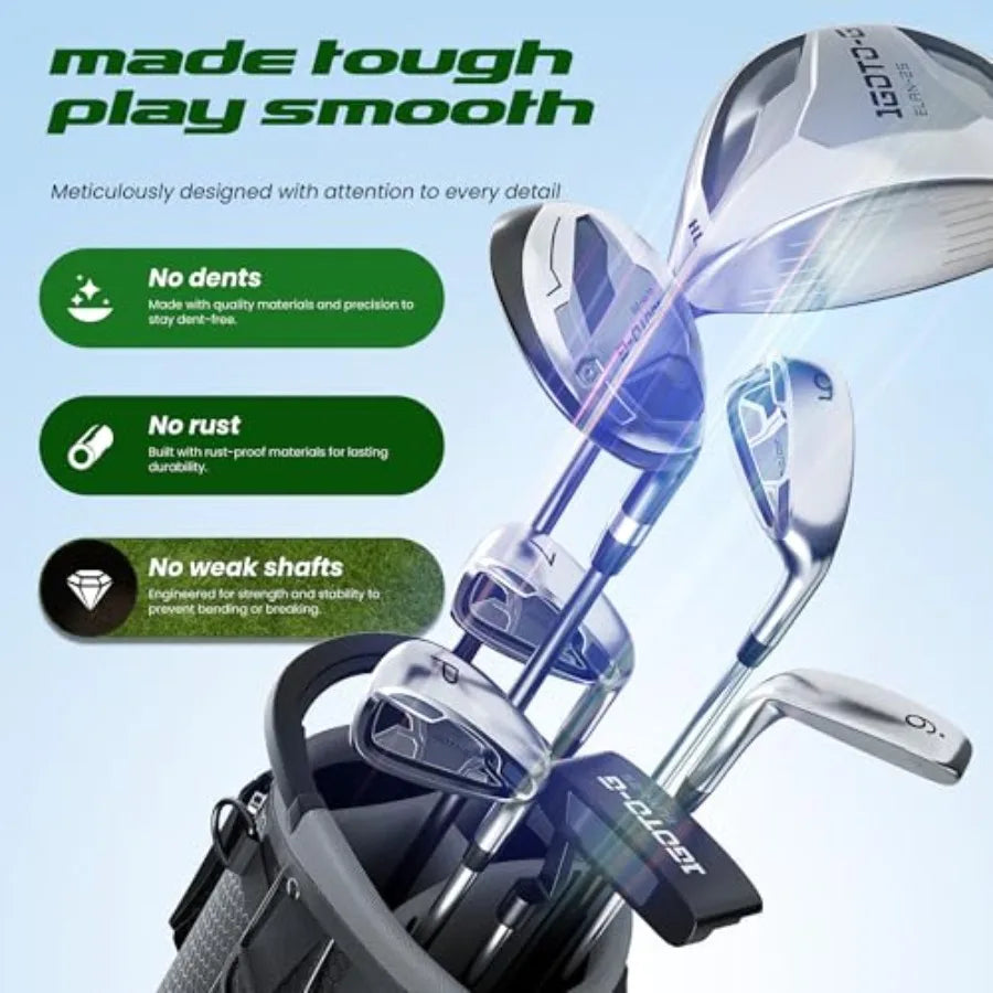 Golf Club Set For Men And Women With Stand Bag Driver Hybrid