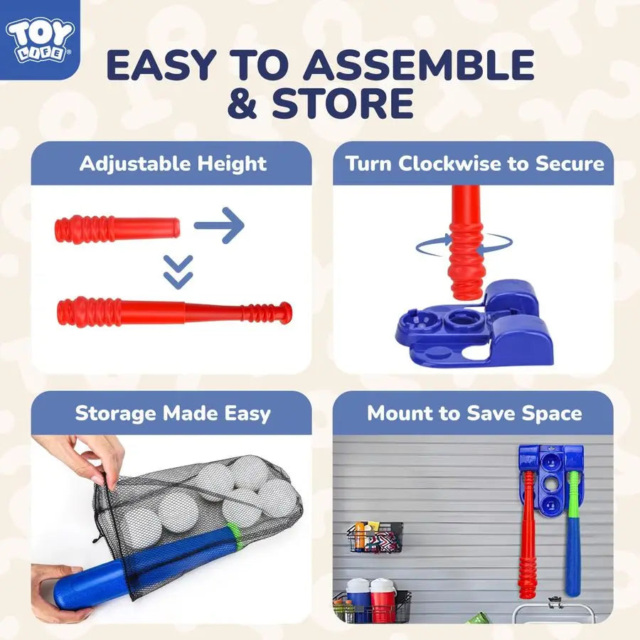 Tball Baseball Set For Kids With Bat Tee Stand Complete