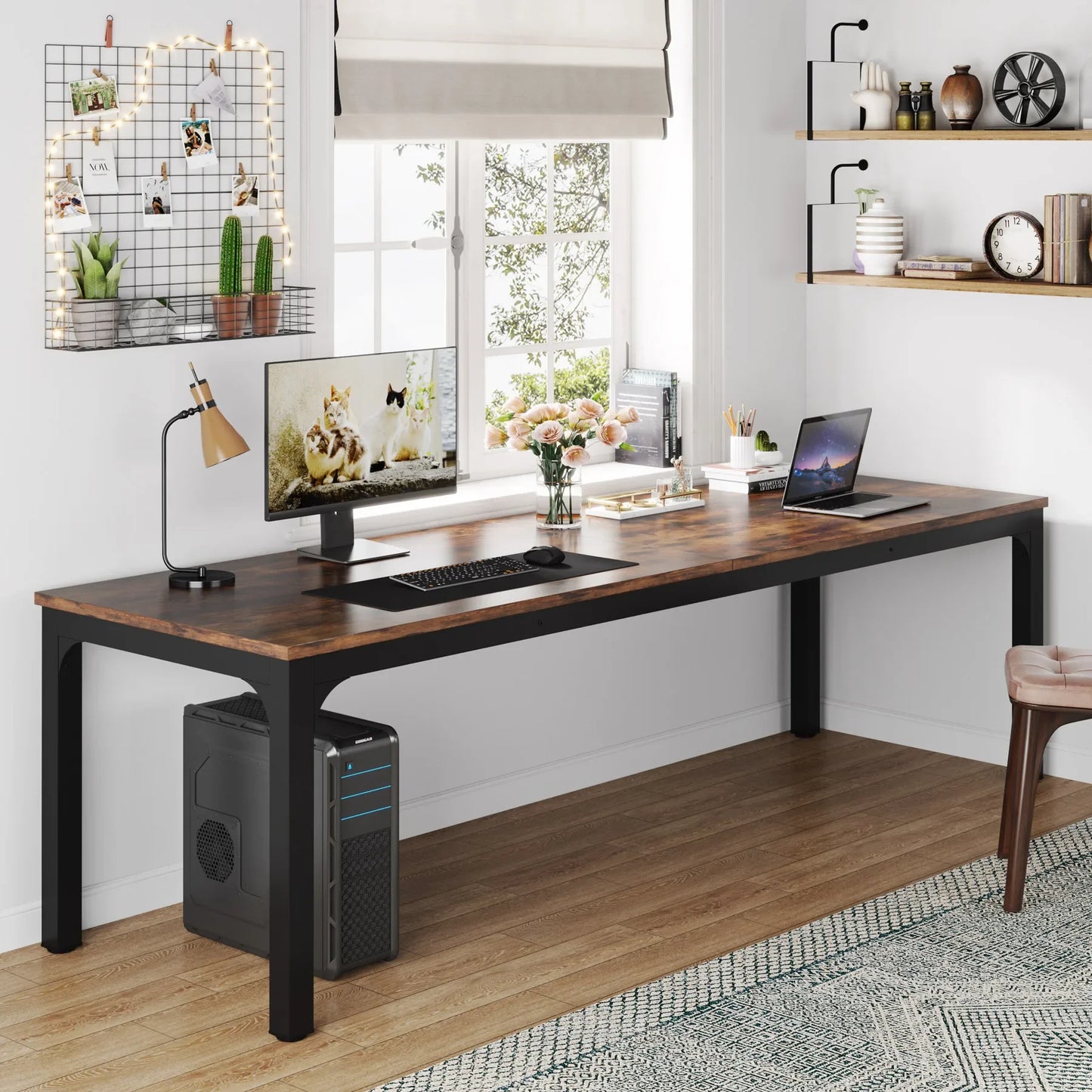 Tribesigns Extra Long Double Computer Desk For Home Office