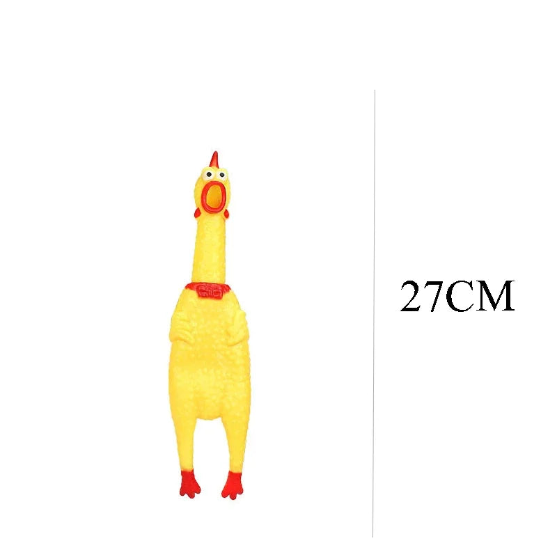 DKSTINYE Squeaky Chicken Dog Toy Squeaker Rubber Chew Toy