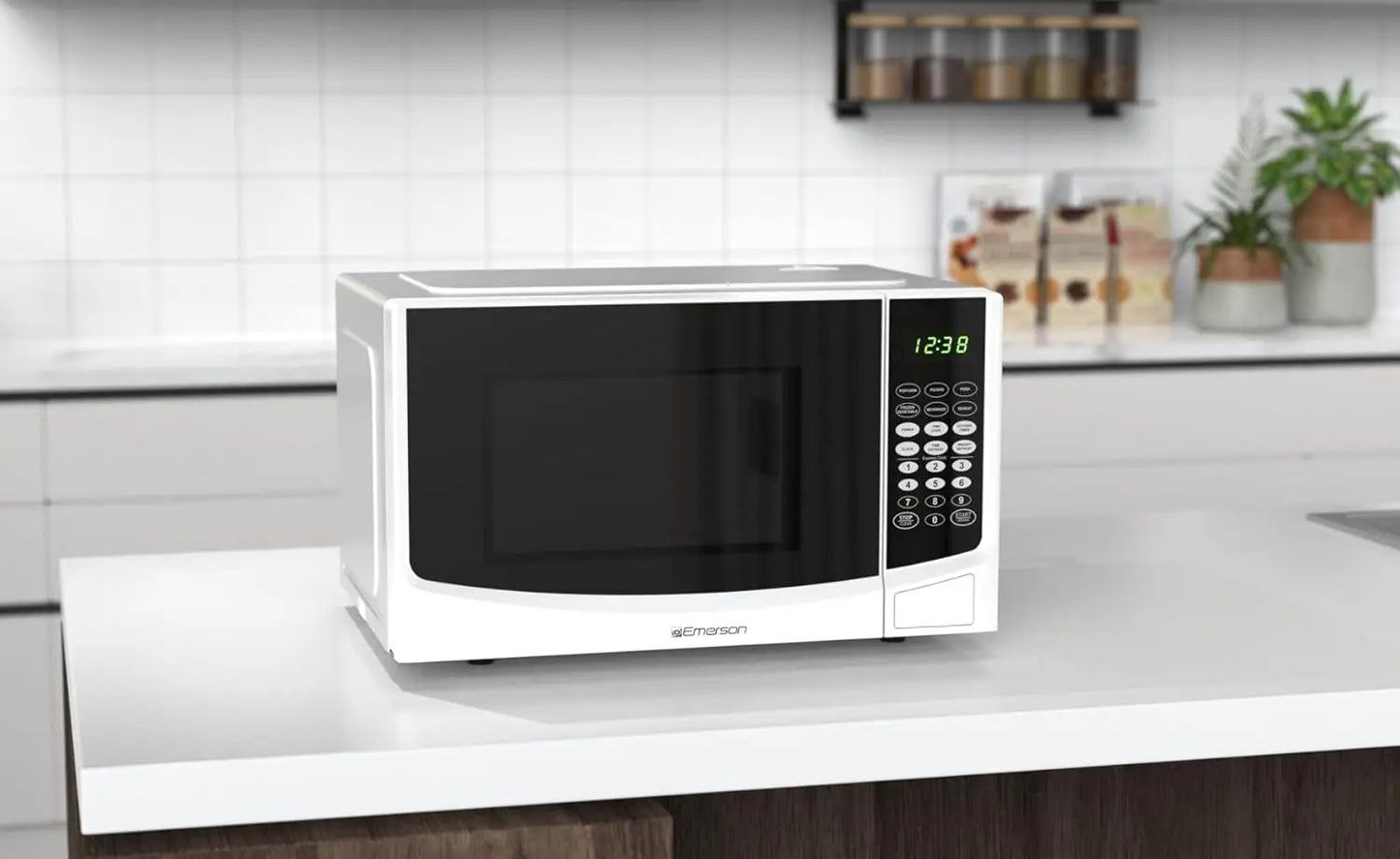 XMSJ Compact Countertop Microwave Oven With Touch Control LED Display
