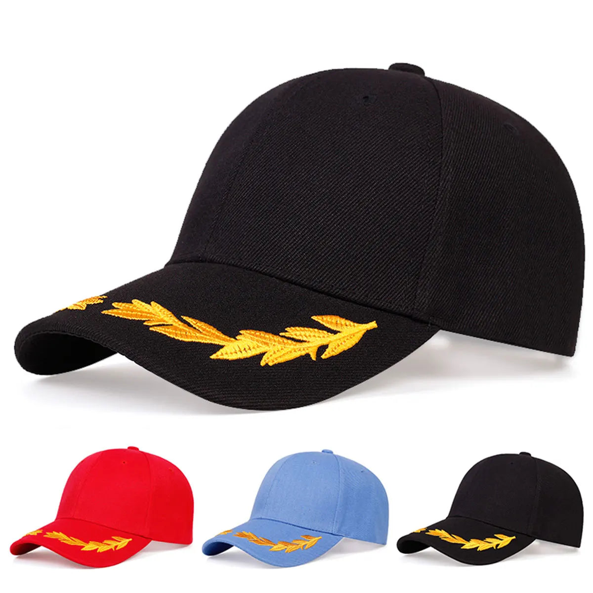 Unisex Embroidered Baseball Cap With Adjustable Outdoor Strap