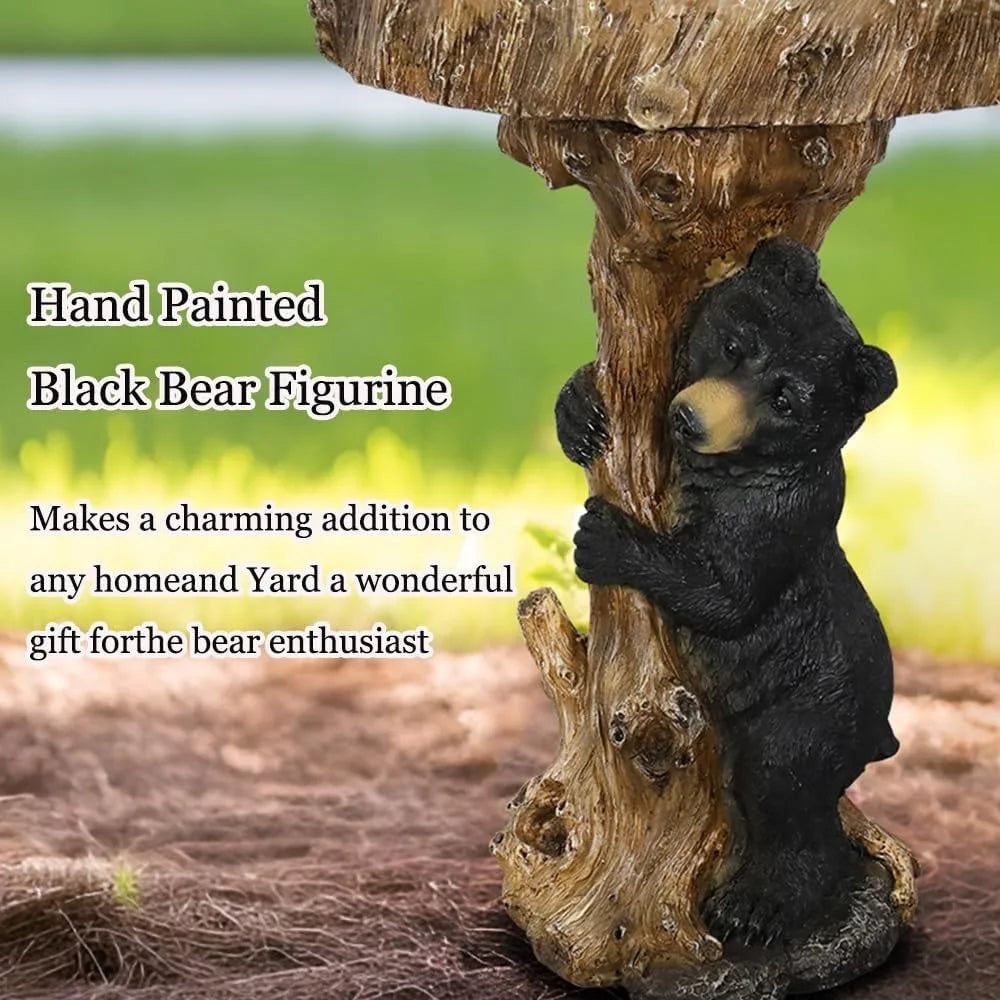 Hamiedun Pedestal Bird Bath For Garden Outdoor Resin Fiber