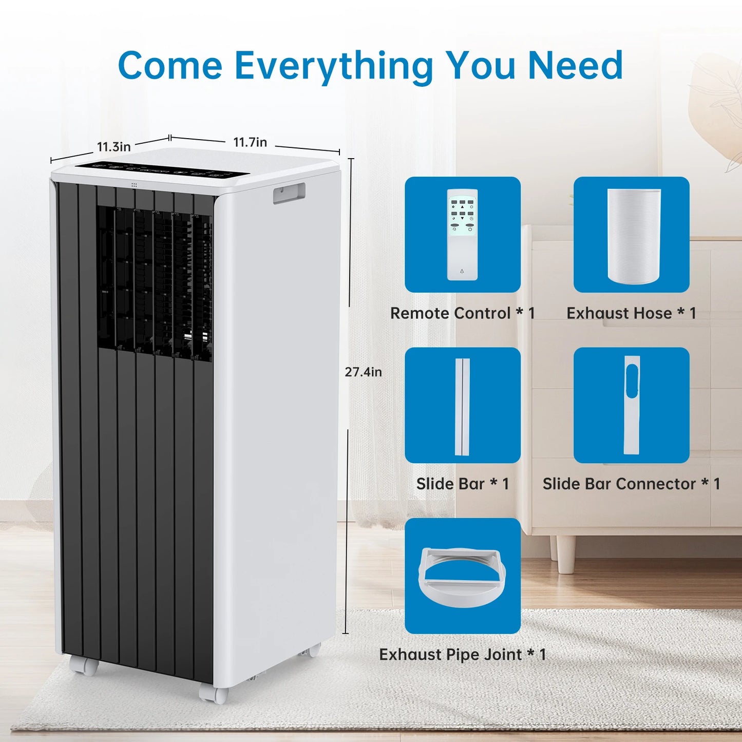 AdoollaHign-concerned Portable 8000 BTU 3 In 1 Air Conditioner