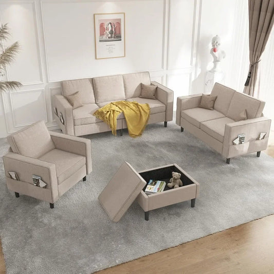 Sectional L Shaped Sofa Set Living Room Furniture
