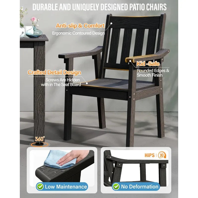 Patio Table Set 7 Piece Outdoor Dining Furniture For Deck