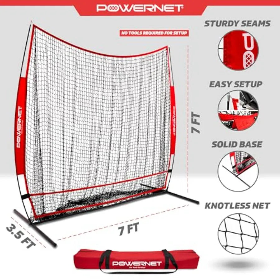 Full Mouth Baseball Net Portable Batting Practice Net For Outdoor Training