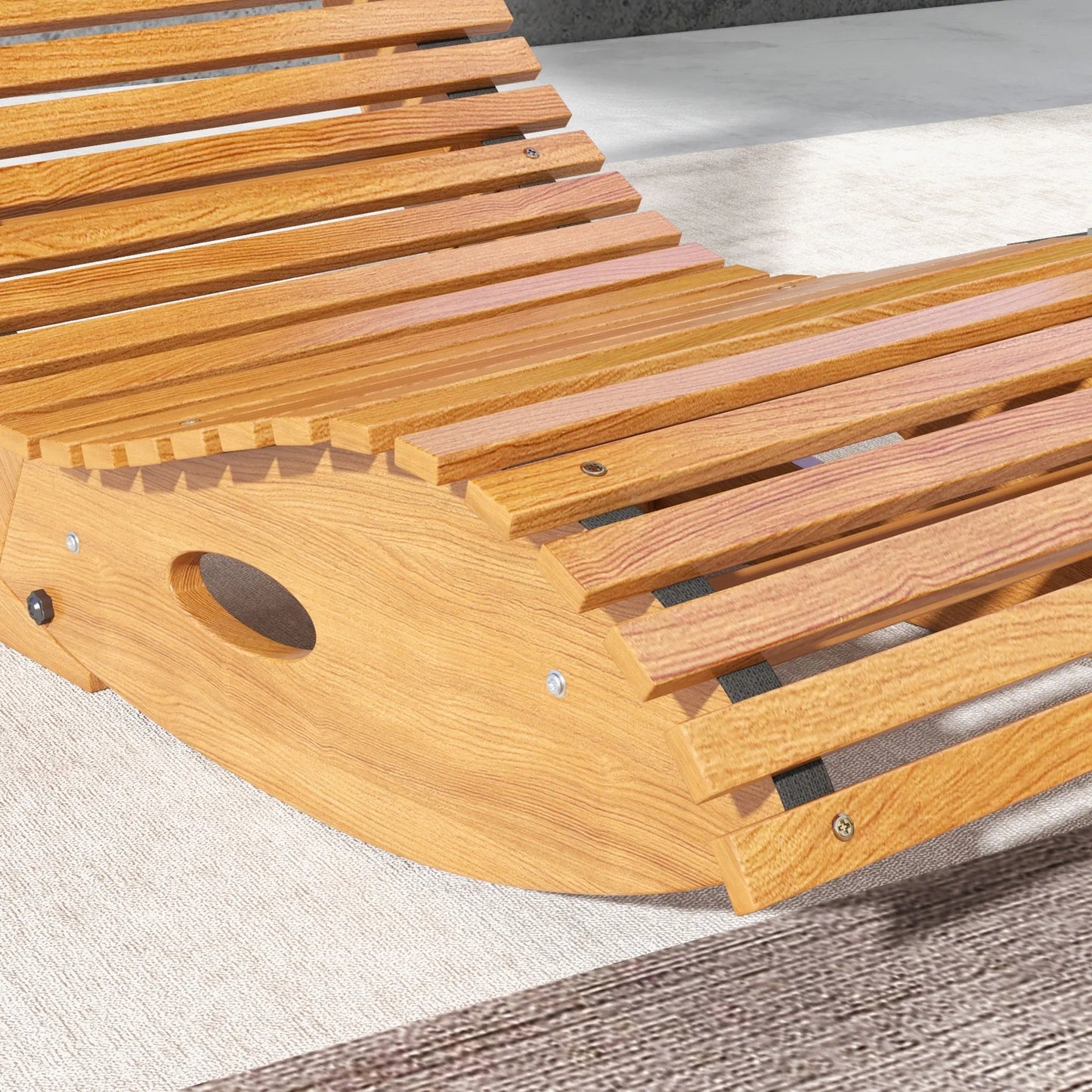 Outsunny Outdoor Rocking Chair With Slatted Teak Seat