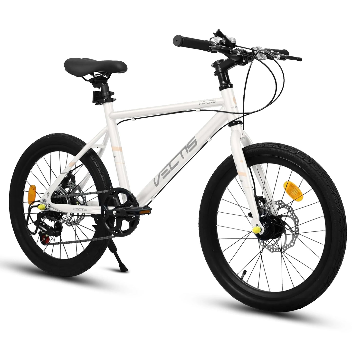 Ecarpat Kids Bike 7 Speed Steel Frame Dual Disc Brakes for Ages 6 to 12