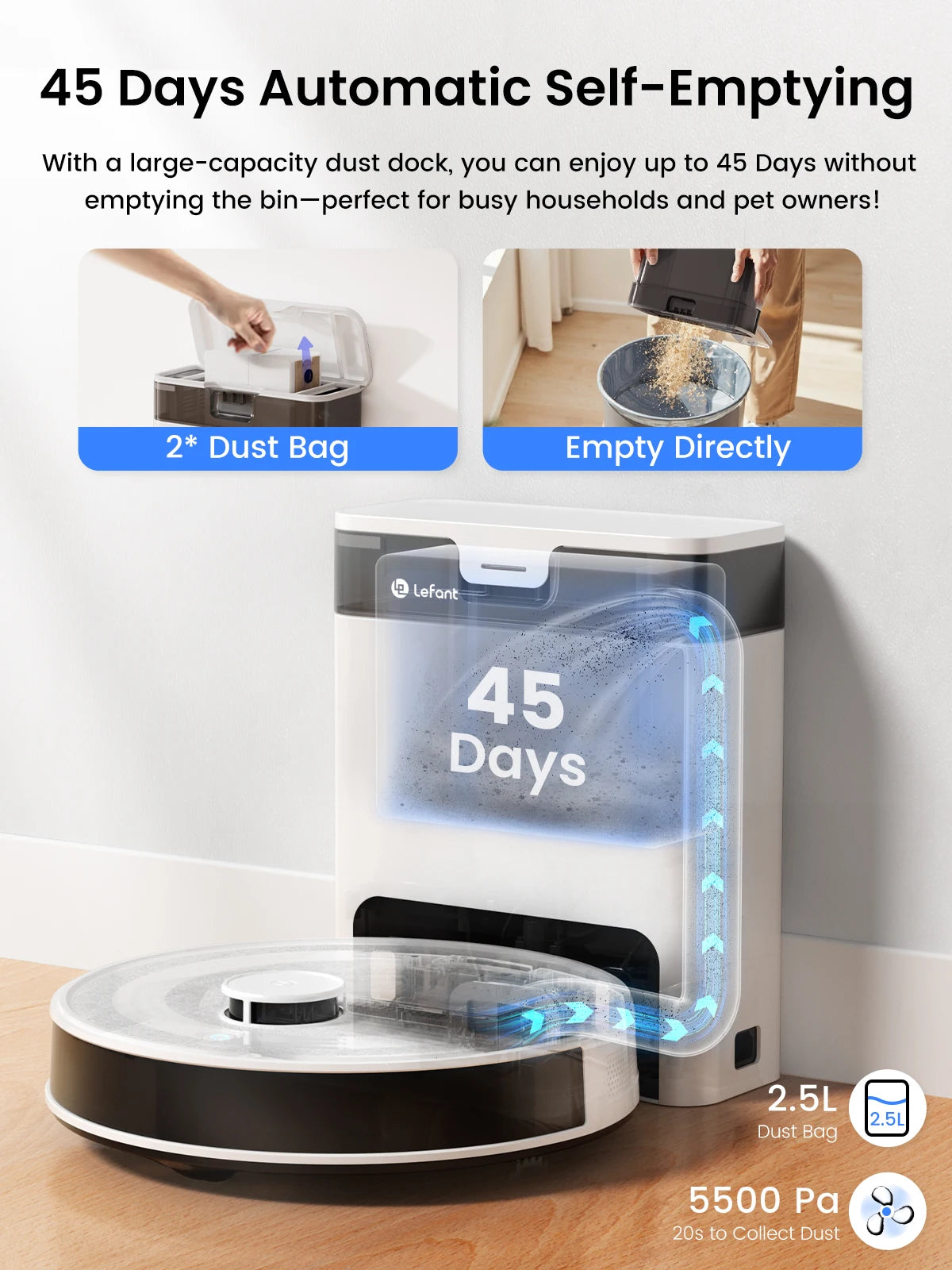 Lefant M2 Pro Robot Vacuum and Mop Combo LiDAR Mapping