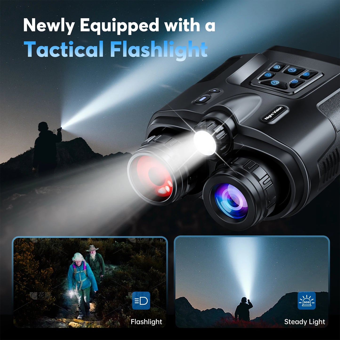 USB Rechargeable 4K Night Vision Binoculars With 8X Digital Zoom Infrared