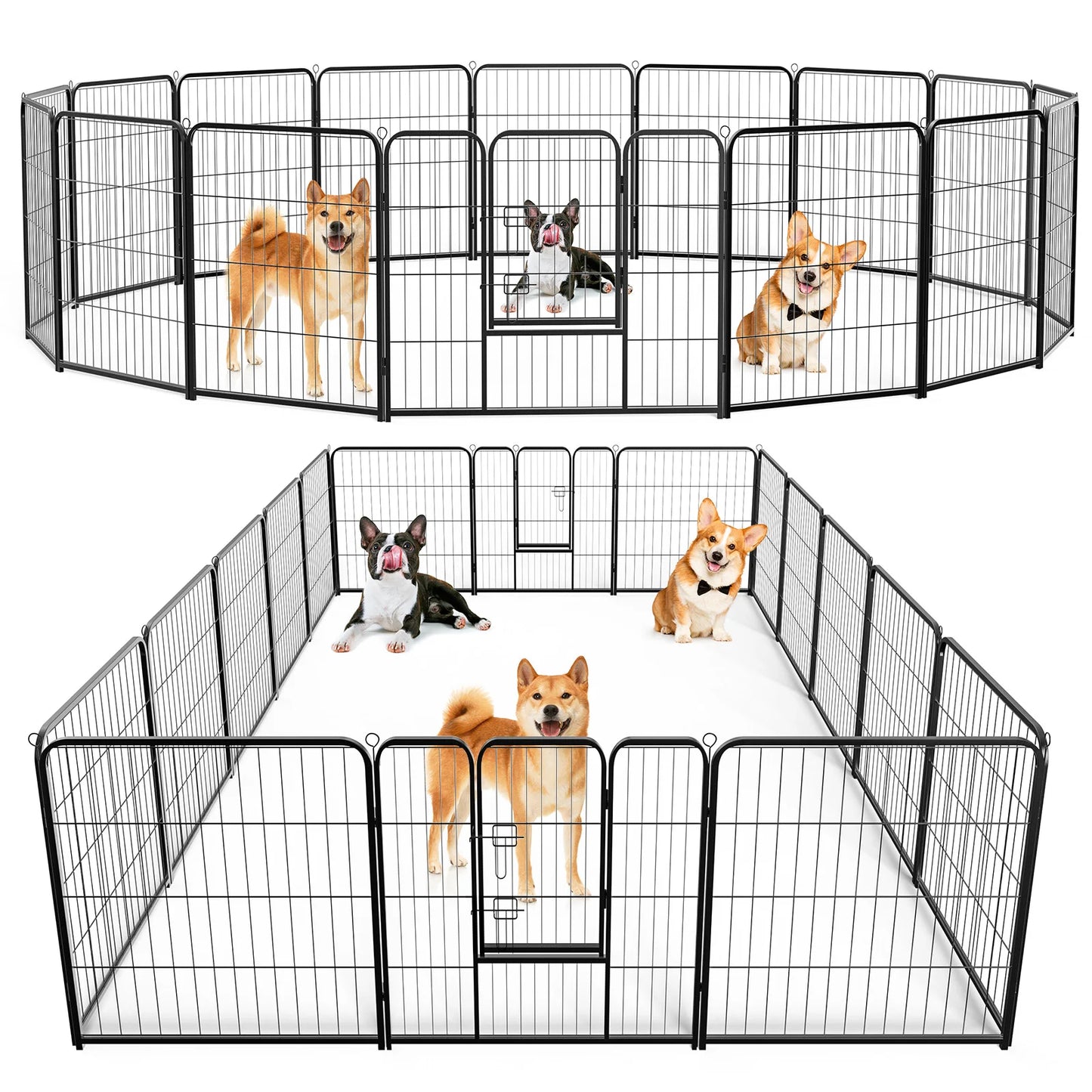 JHK Foldable Dog Playpen Iron Fence for Outdoor Yard