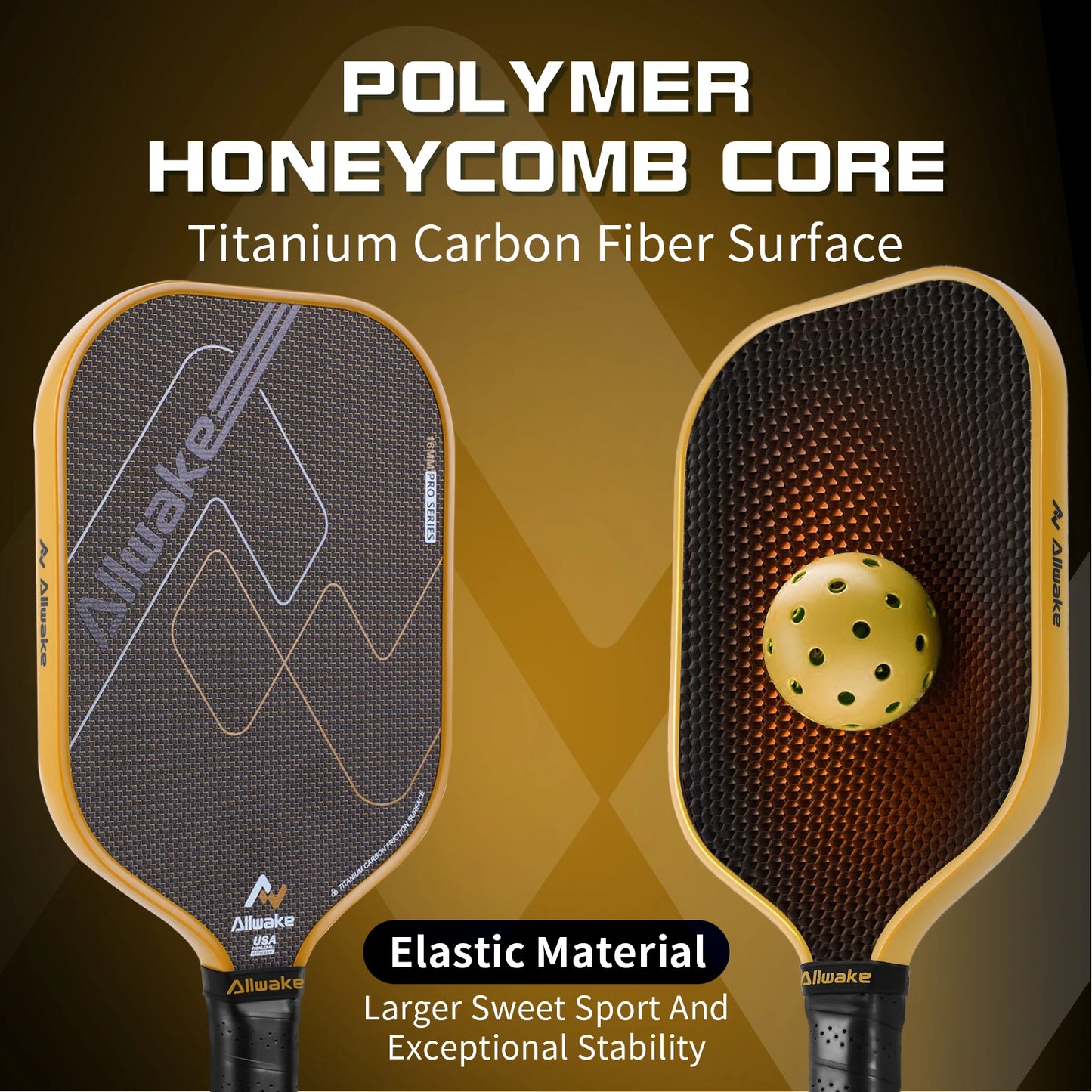 Allwake Pickleball Paddle Carbon Fiber Construction