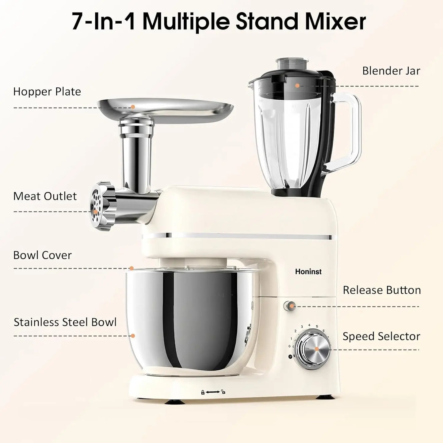 7 In 1 Kitchen Mixer With Blender And Meat Grinder