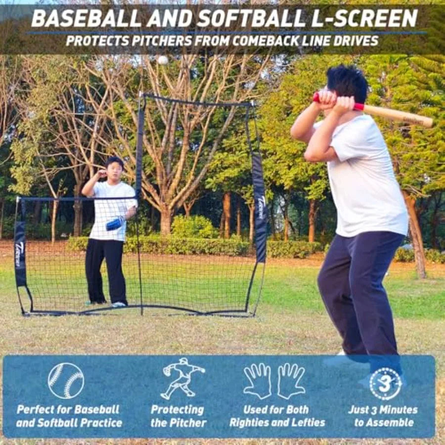 Baseball Softball Pitching Screen With Upgrade Frame Net