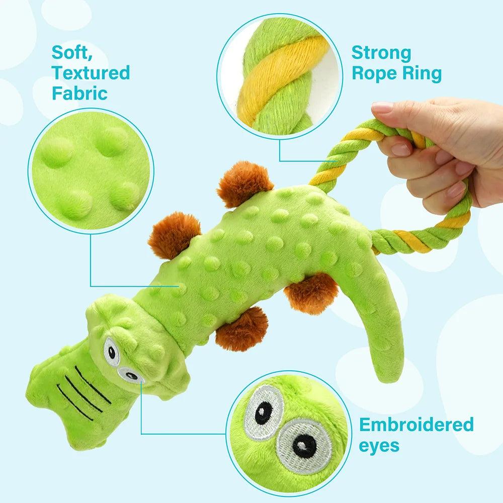 Dog Squeaky Toy Set Tug of War Plush Chew Toys