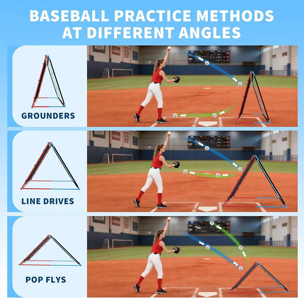 HiMISS Baseball Softball Rebounder Net 9 Hole Strike Zone