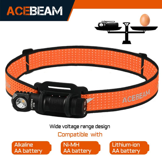 ACEBEAM H16 Headlamp 1000 Lumen Right Angle LED