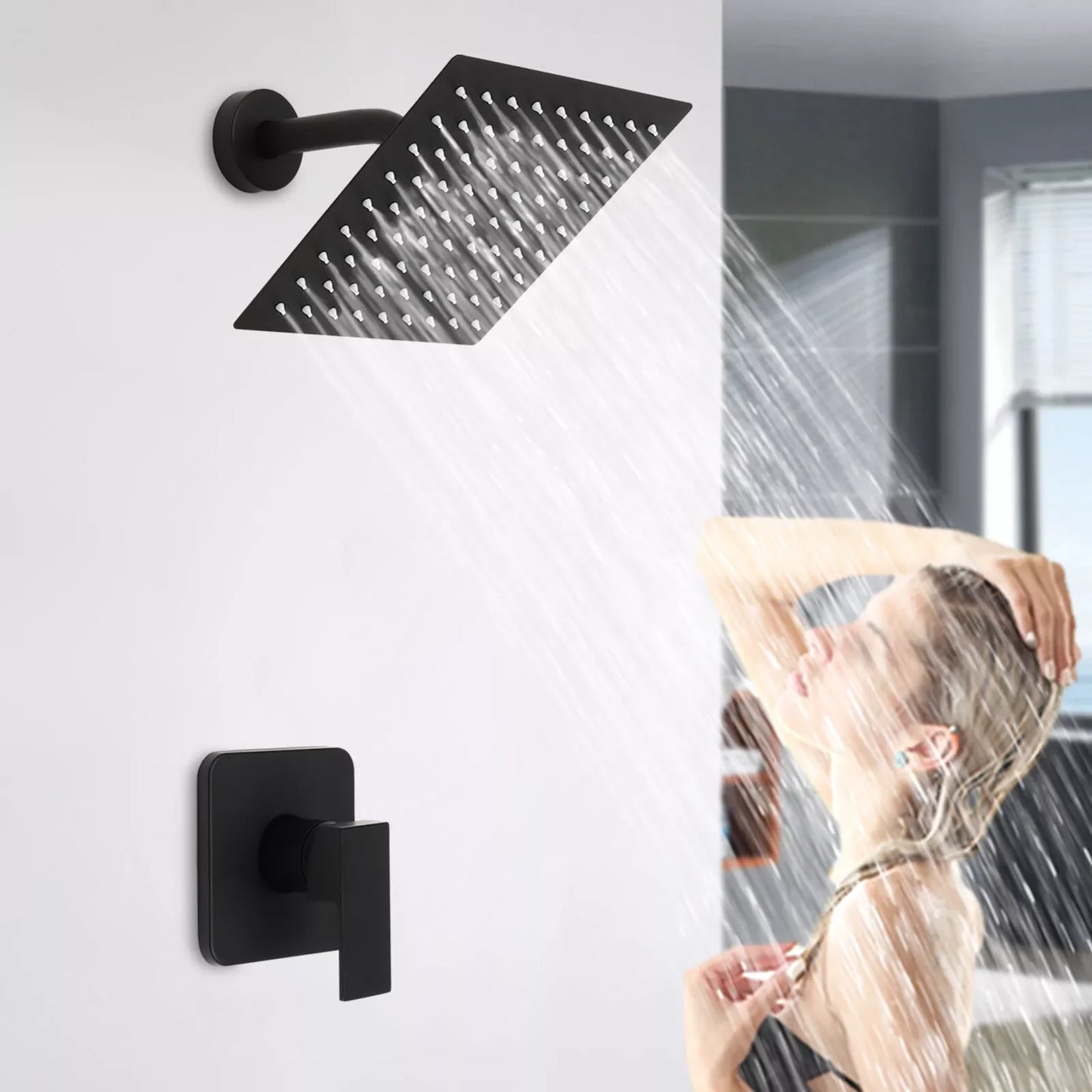 Shower Faucet Set Rain Shower System Trim Kit With Valve
