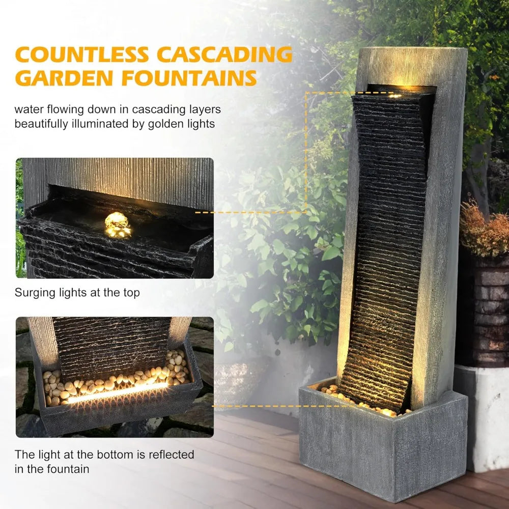 Cascading Rock Water Fountain for Outdoor Garden Decor
