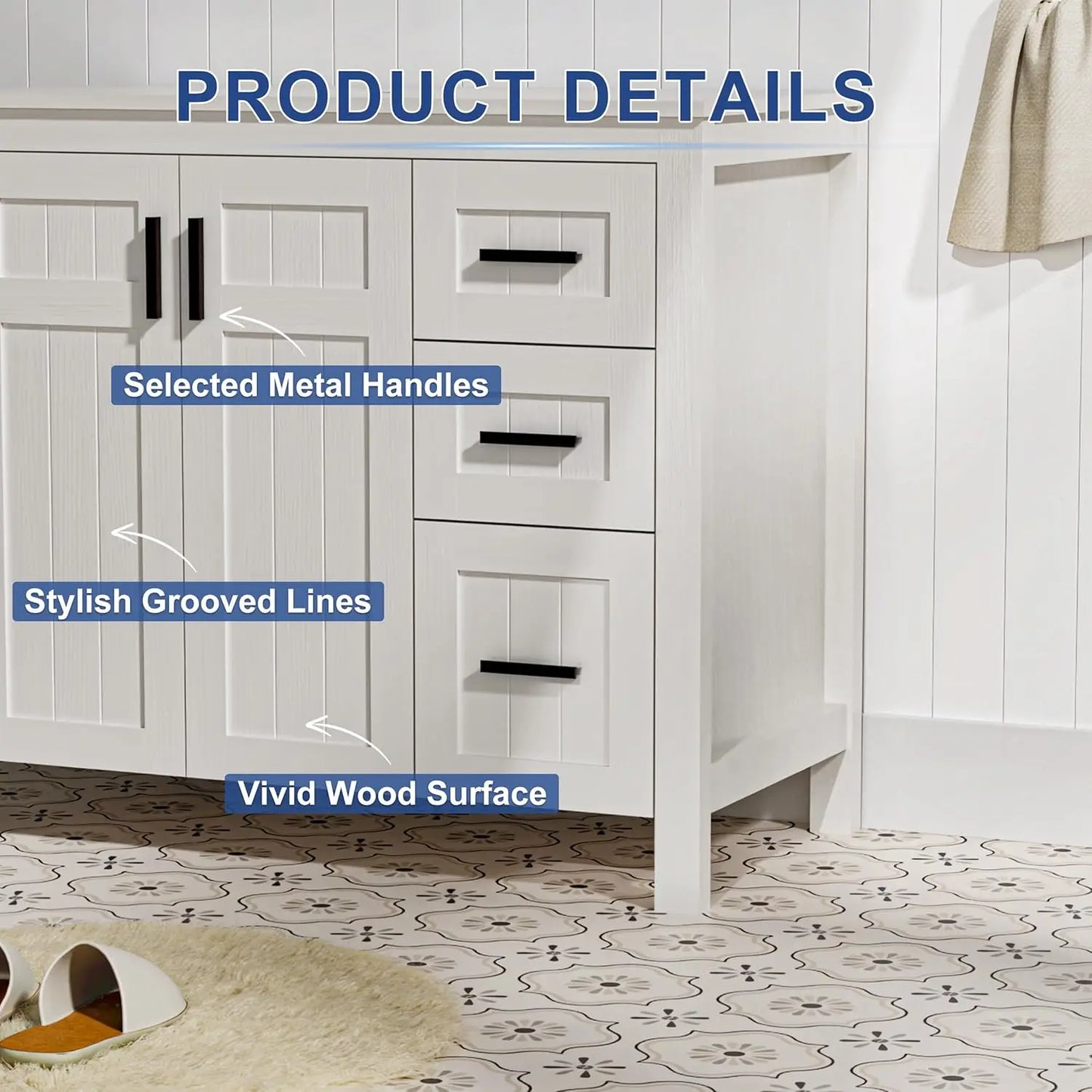 Modern Freestanding Bathroom Vanity Sink Cabinet With Vessel Top