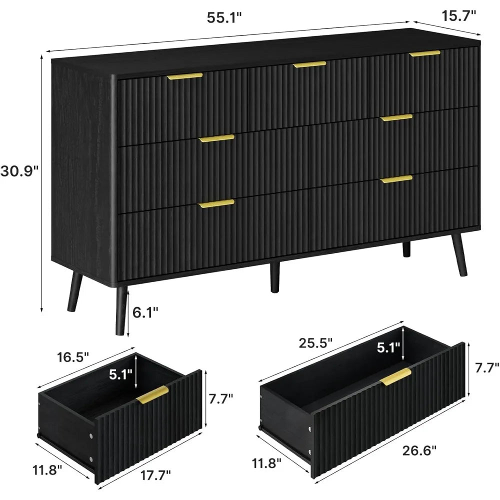 MKDK Modern Bedroom Furniture Set Dresser And Nightstand